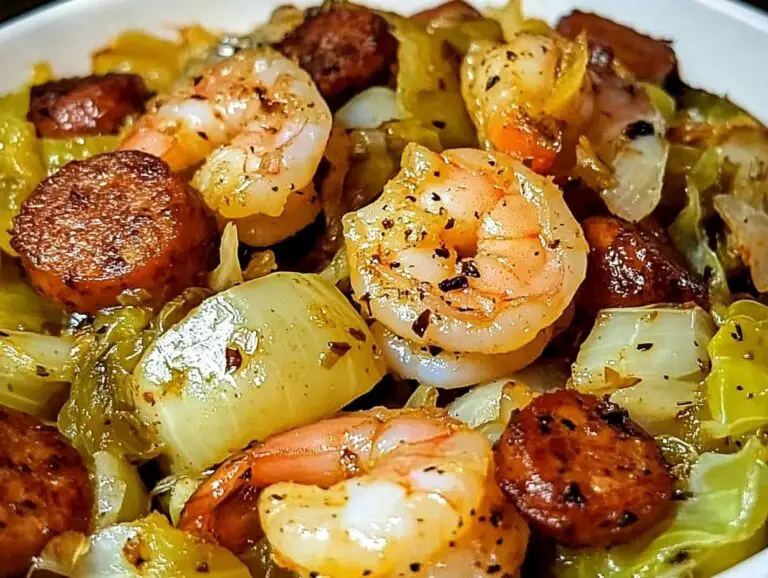 Fried Cabbage with Shrimp & Sausage – A Flavor-Packed One-Pan Meal!