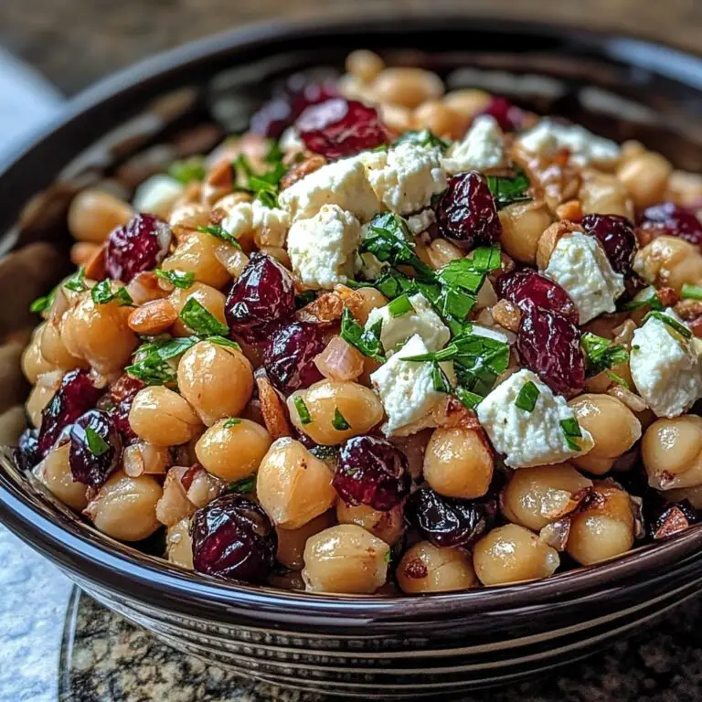 Feta and Cranberry Chickpea Salad with Lemon Vinaigrette