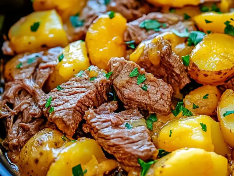 Crockpot Loaded Steak and Potato Bake