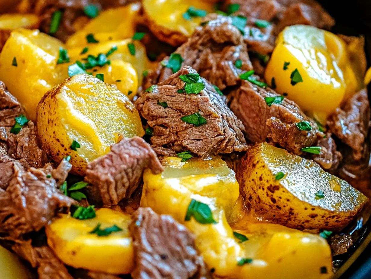 Crockpot Loaded Steak and Potato Bake