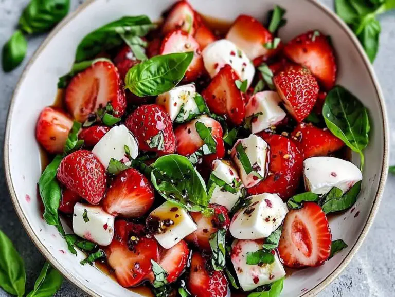 Balsamic Strawberry Caprese Salad: A Sweet & Savory Delight!