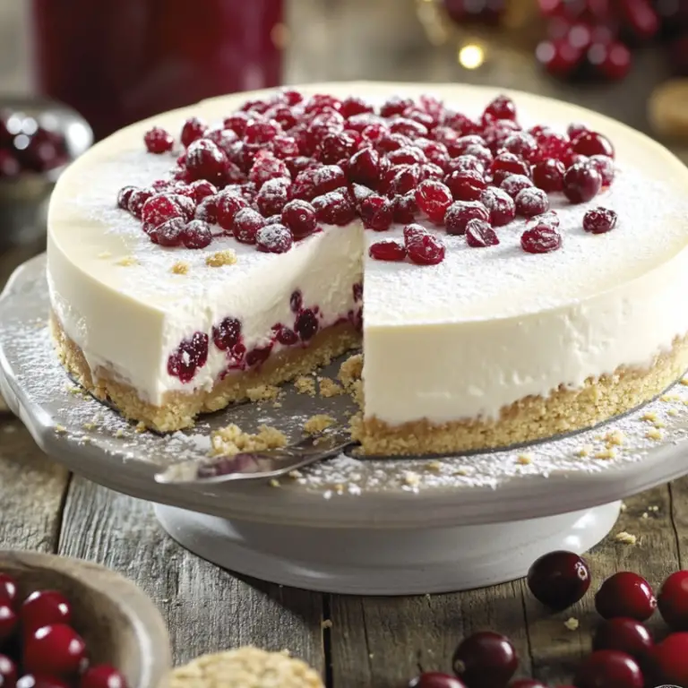 White Chocolate Cranberry Cheesecake