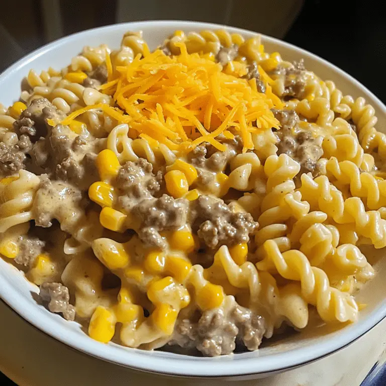 Crockpot Creamy Ranch Beef & Corn Pasta