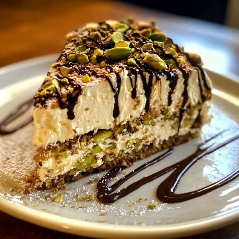 Ultimate Limoncello Mascarpone Ricotta Cake with Pistachio Crunch and Chocolate Drizzle