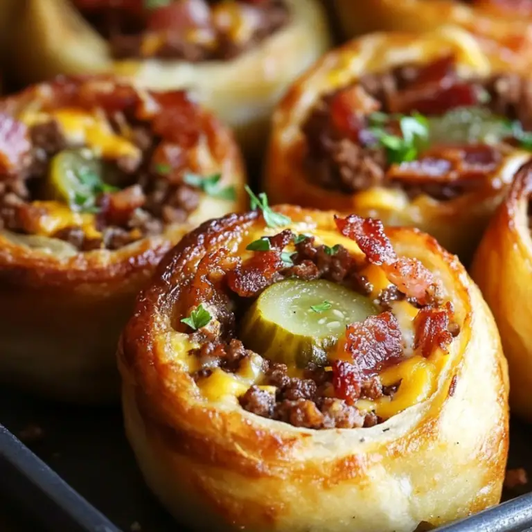 Garlic Butter Bacon Cheeseburger Rollups