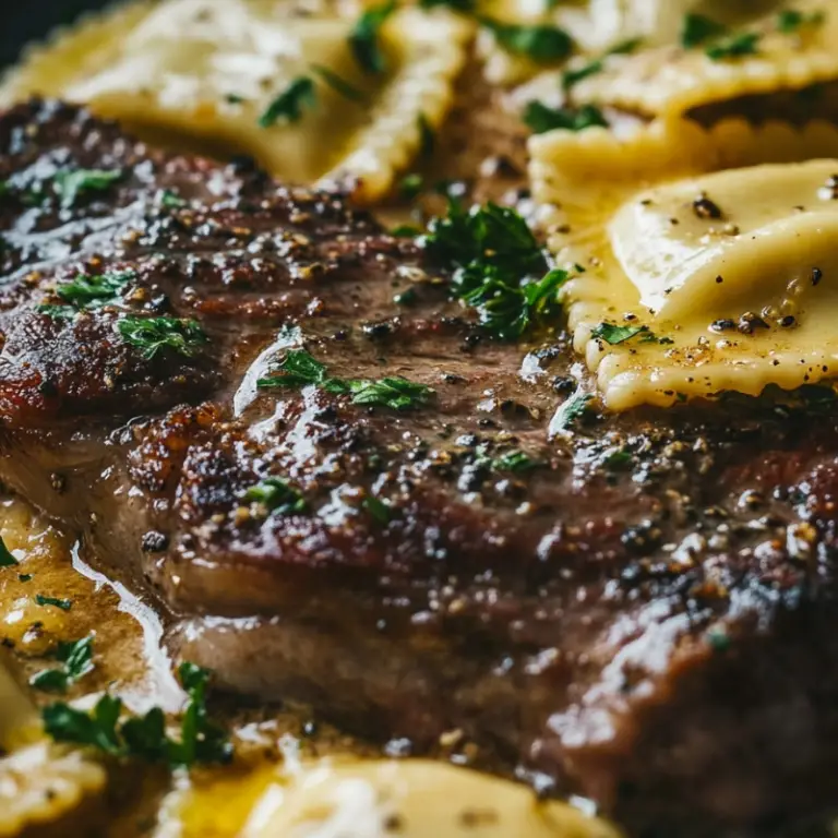 Garlic Butter Steak & Cheese Ravioli