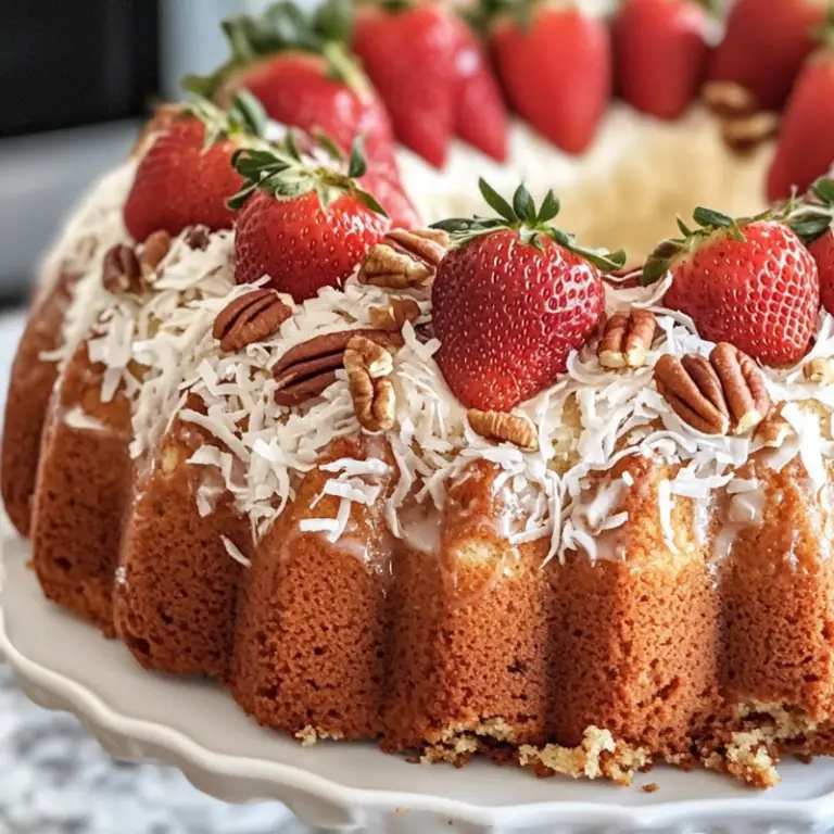 Homemade Strawberry Italian Cream Pound Cake