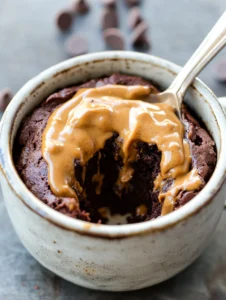 Chocolate Peanut Butter Protein Mug Cake