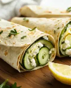 Crispy Cucumber Feta Wraps