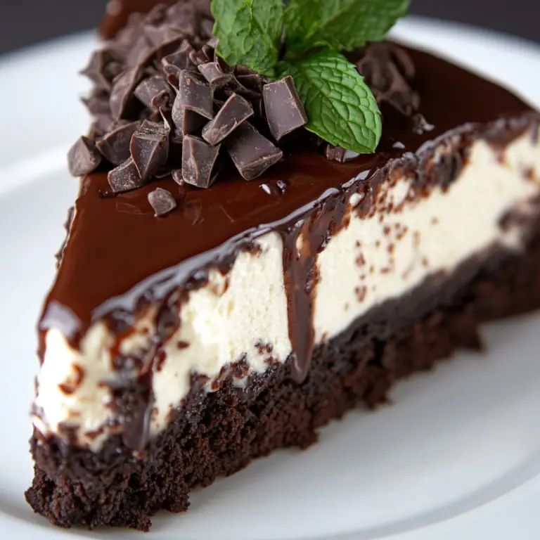 Mint Chocolate Cheesecake with Ganache Topping