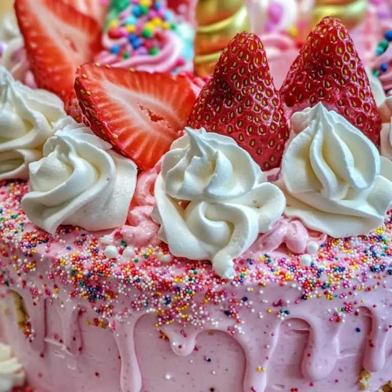 Unicorn Strawberry Split Cake