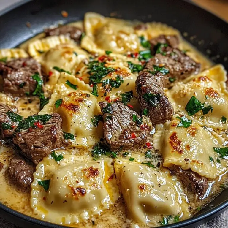 Savory Steak & Cheese Ravioli in Garlic Butter Sauce - Savory Splash