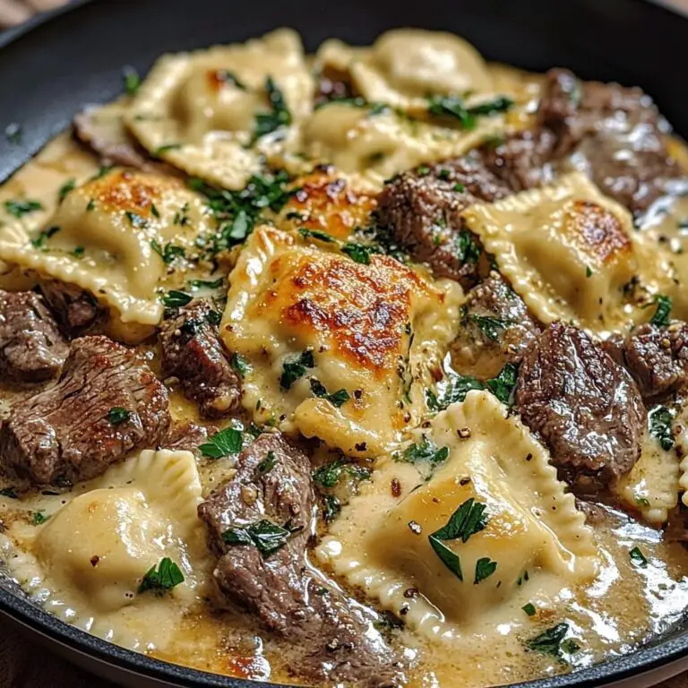 Savory Steak & Cheese Ravioli in Garlic Butter Sauce - Savory Splash