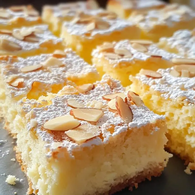 Limoncello Ricotta Cloud Squares with Almond Crunch