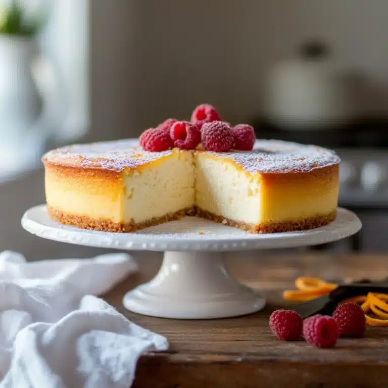 Crustless Orange Ricotta Cheesecake