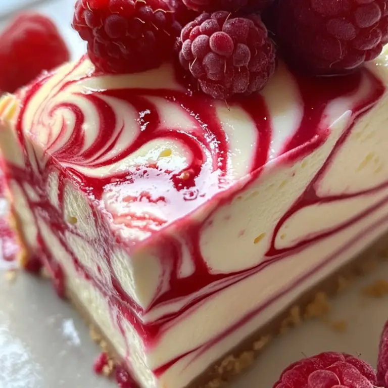 White Chocolate Raspberry Swirl Cheesecake