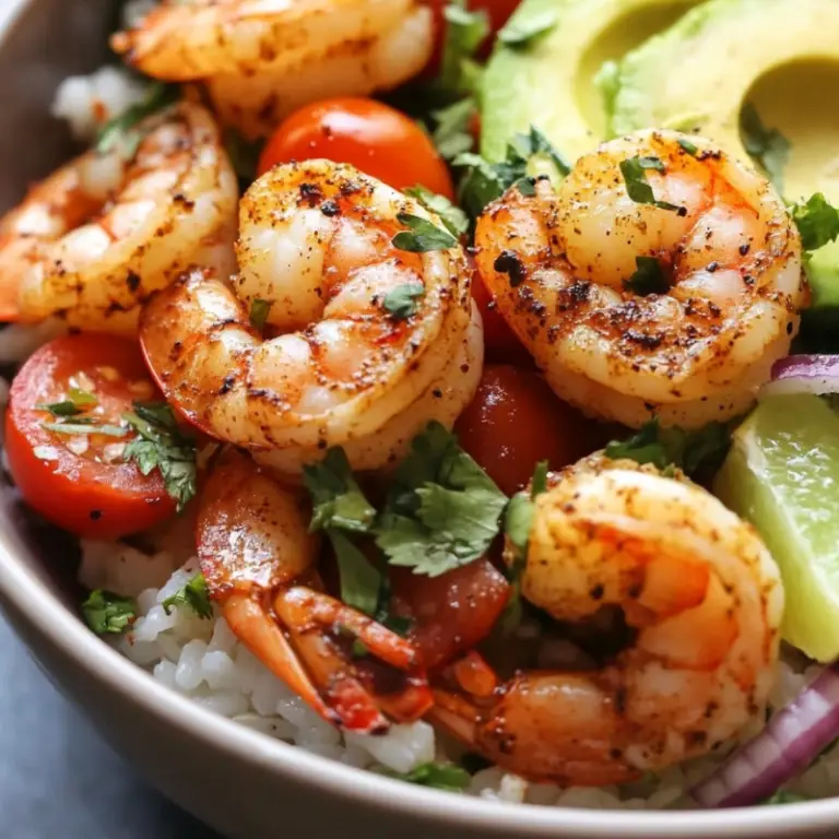 Zesty Shrimp & Avocado Rice Bowls with Cilantro Lime Sauce 🍤🥑 – Ready in 20 minutes