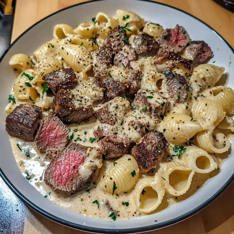Garlic Butter Steak Bites with Parmesan Shells