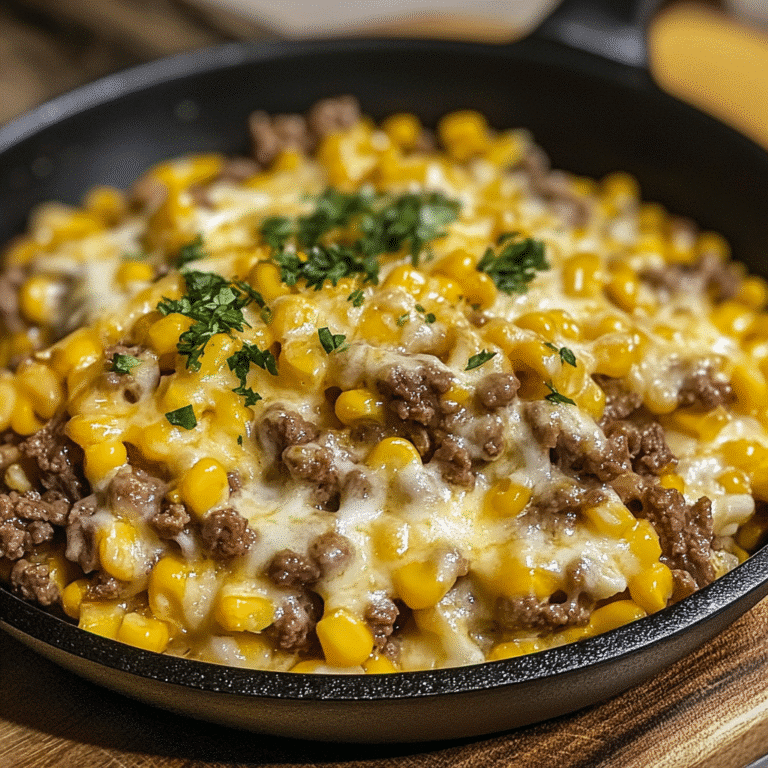 Golden Corn Ranch Beef Skillet with Melted Cheddar Bliss