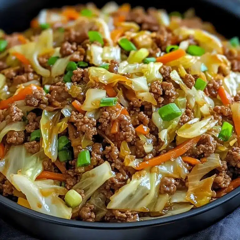 Healthy Chinese Ground Beef & Cabbage Stir Fry