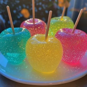 Glow in the Dark Jolly Rancher Candy Apples