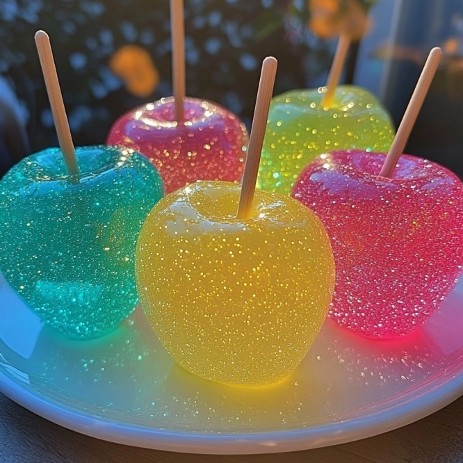 Glow in the Dark Jolly Rancher Candy Apples