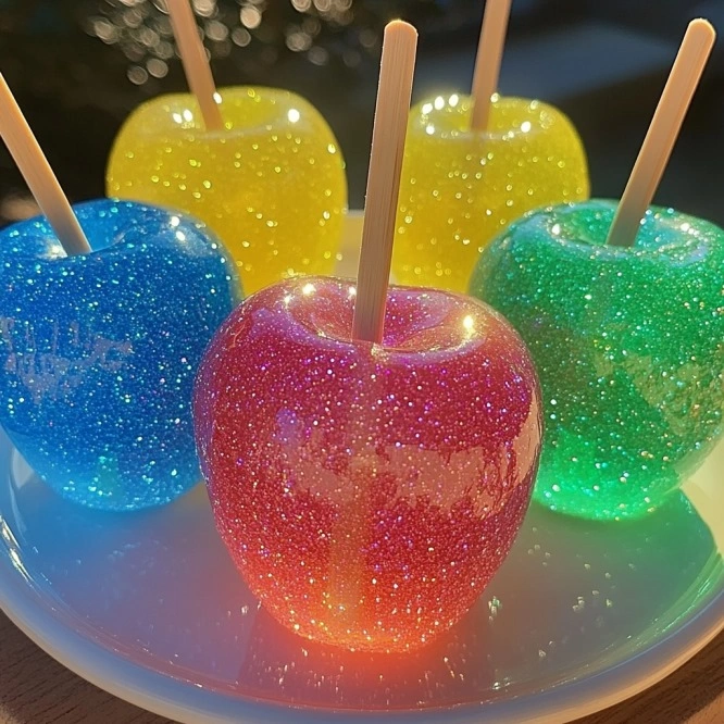 Glow in the Dark Jolly Rancher Candy Apples