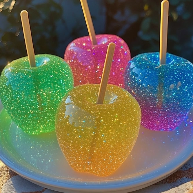 Glow in the Dark Jolly Rancher Candy Apples