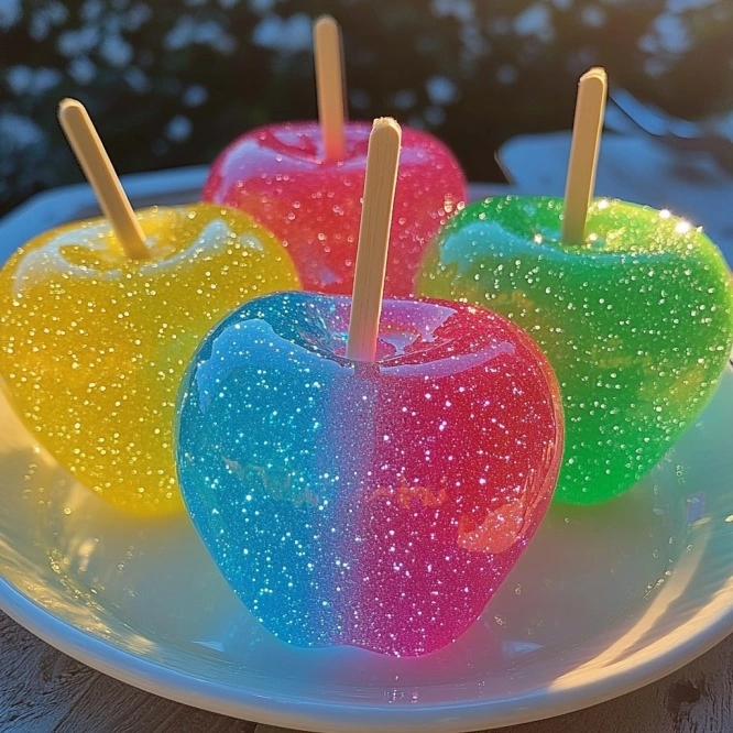 Glow in the Dark Jolly Rancher Candy Apples