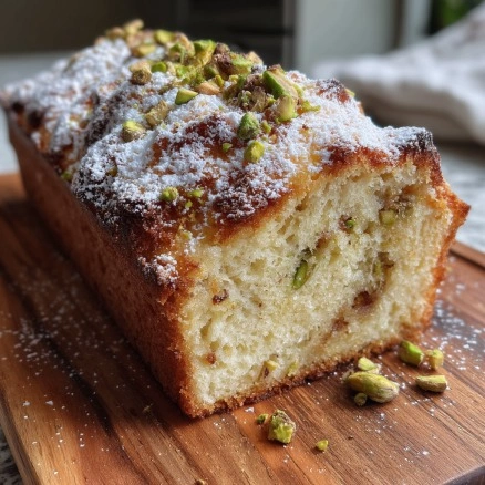 Pistachio Ricotta Coffee Cake Donut Loaf