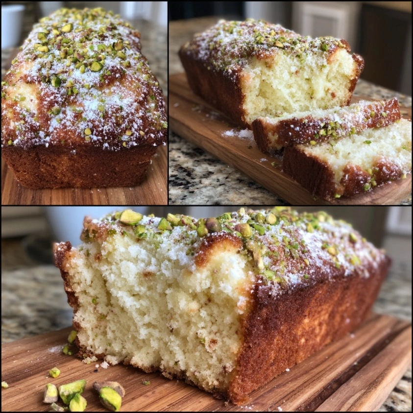 Pistachio Ricotta Coffee Cake Donut Loaf
