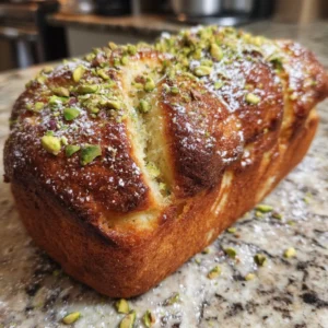 Pistachio Ricotta Coffee Cake Donut Loaf