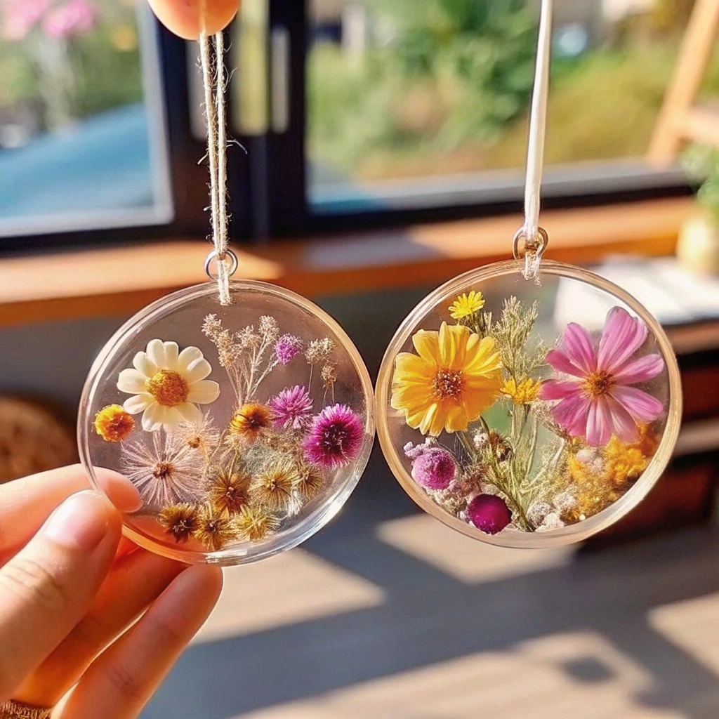 Clear Glue Flower Suncatcher