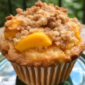 Sourdough Discard Peach Cobbler Muffins