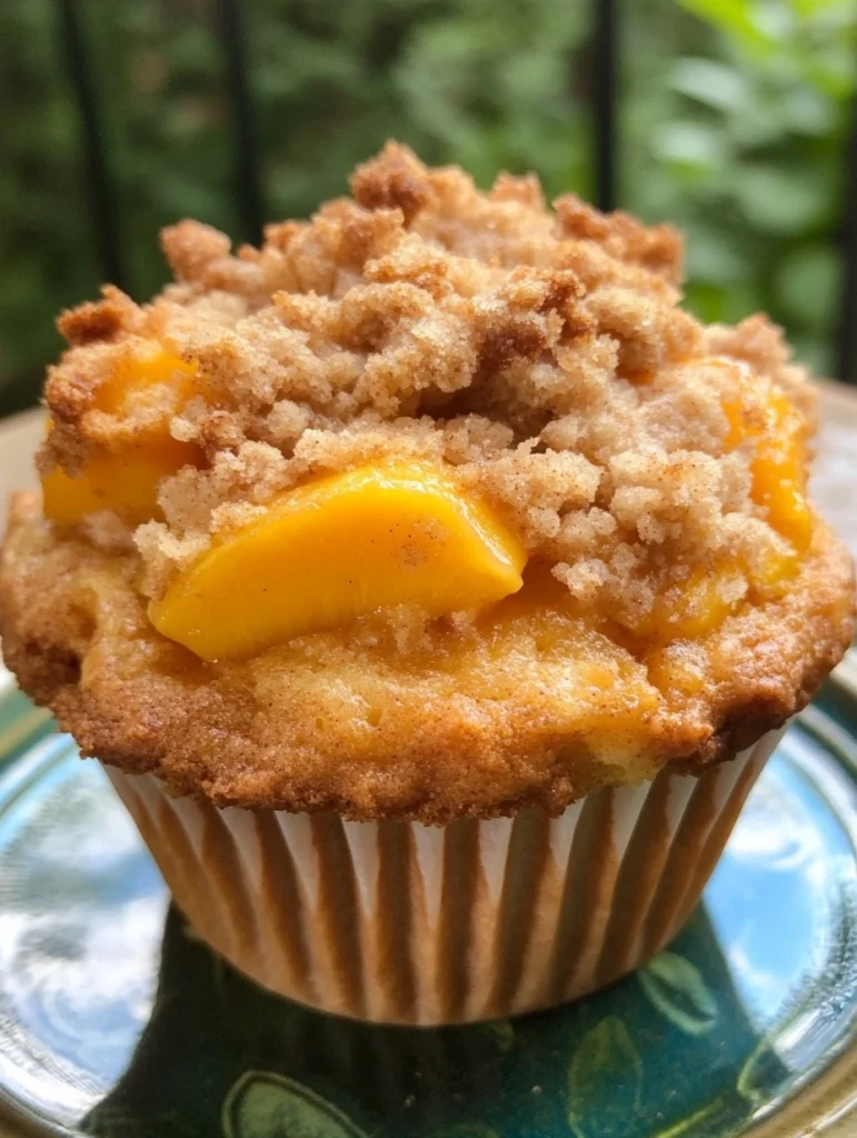 Sourdough Discard Peach Cobbler Muffins