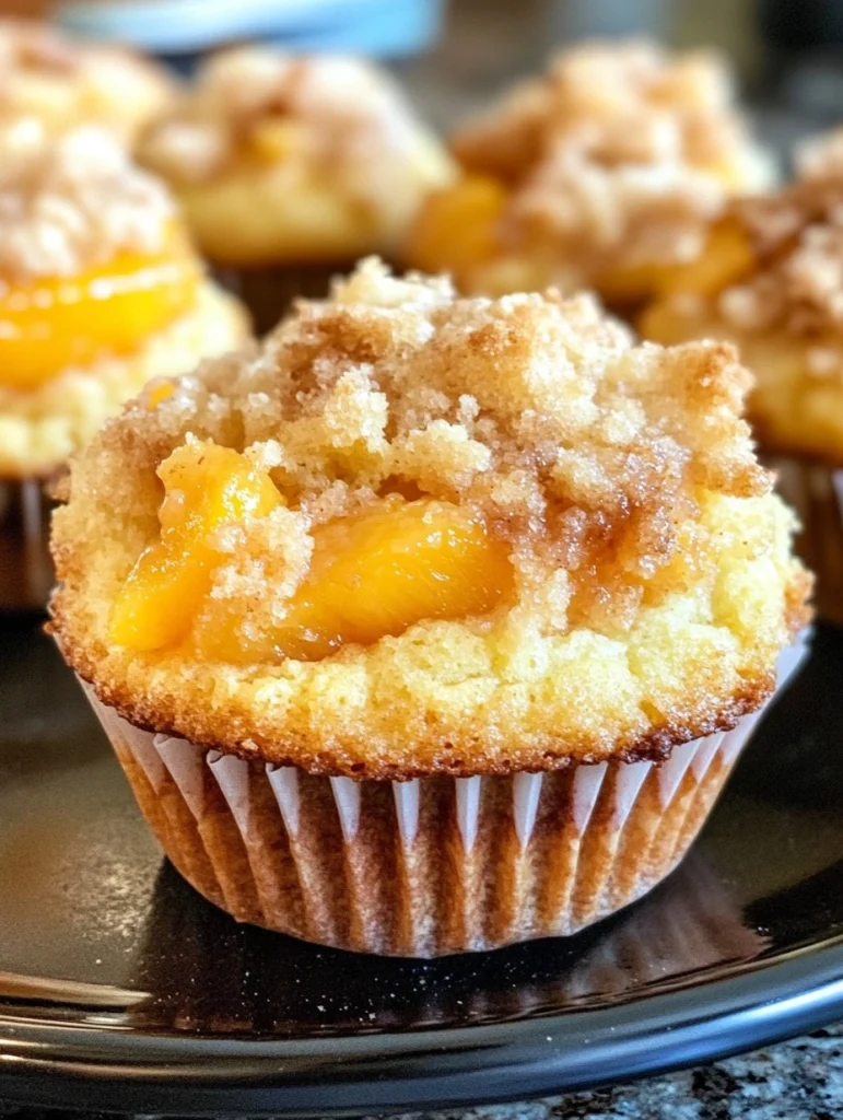 Sourdough Discard Peach Cobbler Muffins
