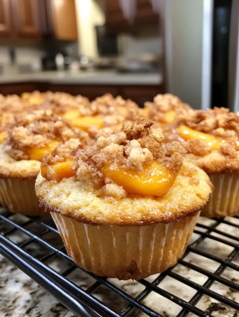 Sourdough Discard Peach Cobbler Muffins