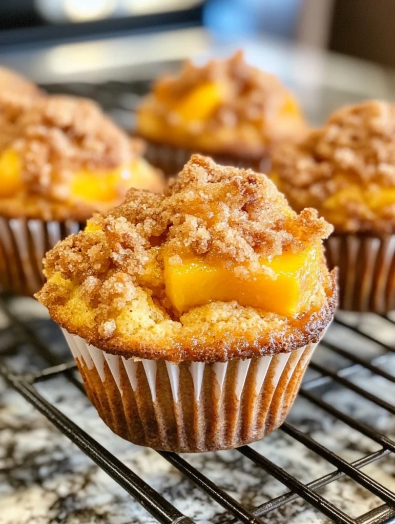 Sourdough Discard Peach Cobbler Muffins
