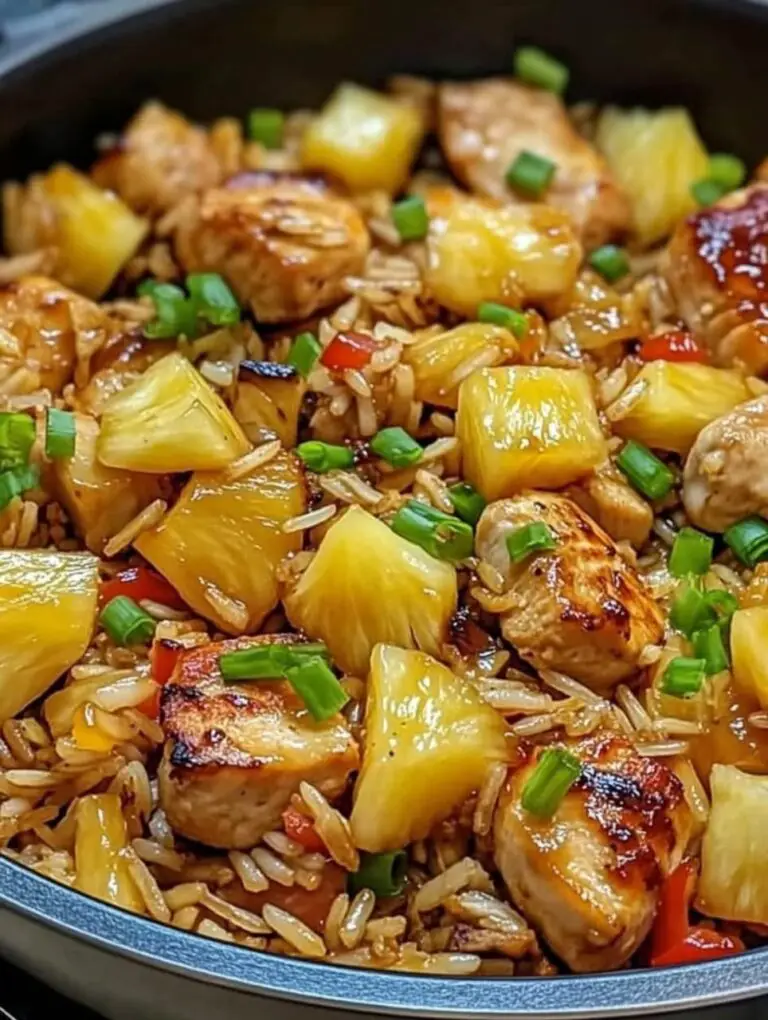 Sweet & Savory Pineapple Chicken Rice Skillet with Ginger Soy Glaze