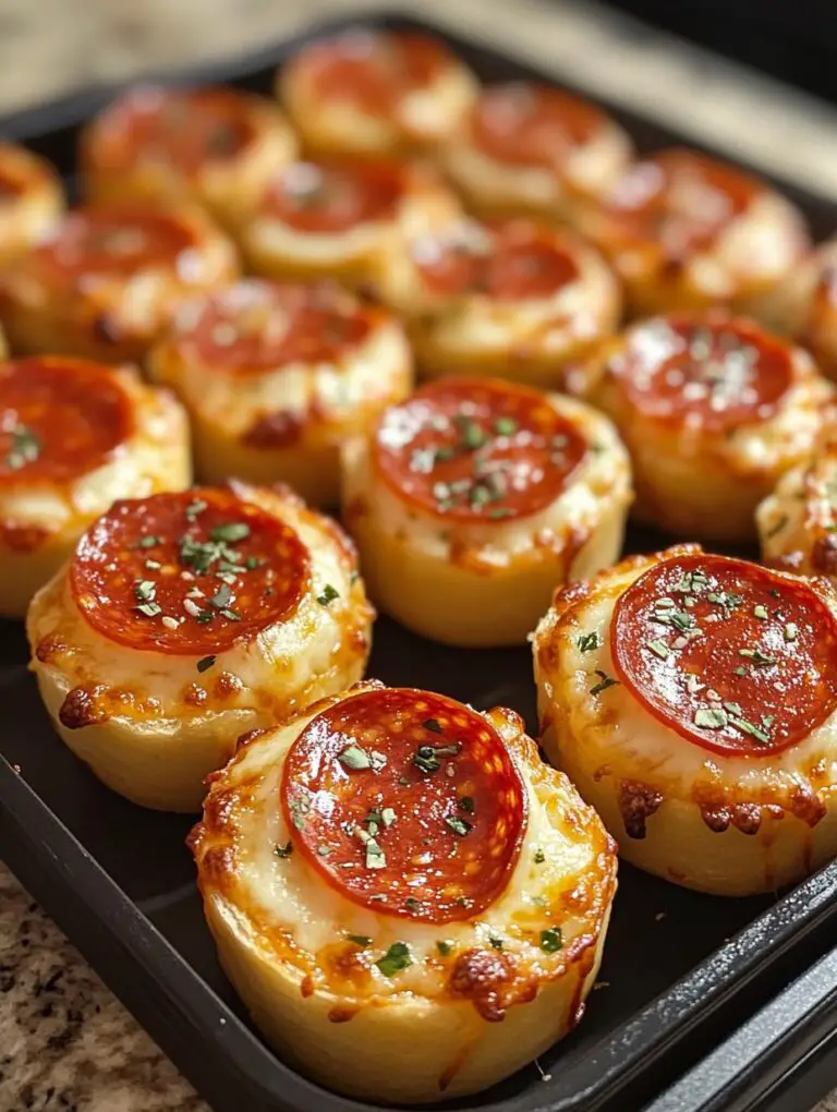 Sourdough Discard Pizza Rolls with Crispy Pepperoni Cups