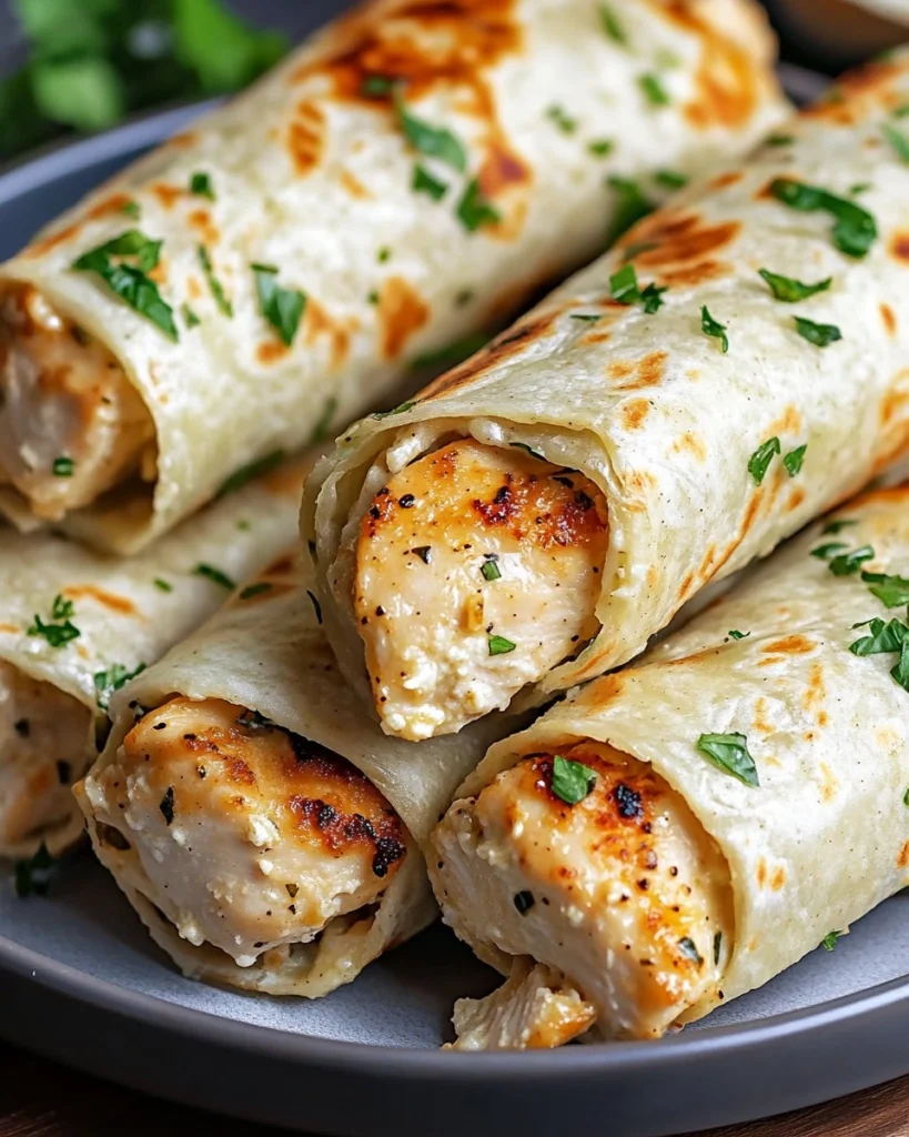 Savory Chicken Wraps with Garlic Cream Sauce