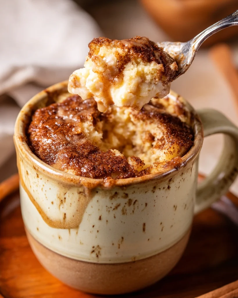 Churro-Style Cinnamon Sugar Cottage Cheese Mug Cake