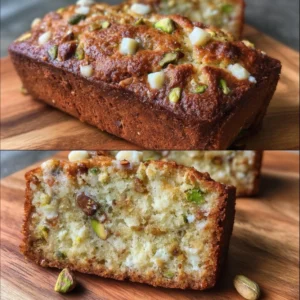 Pistachio Ricotta Blondie Loaf