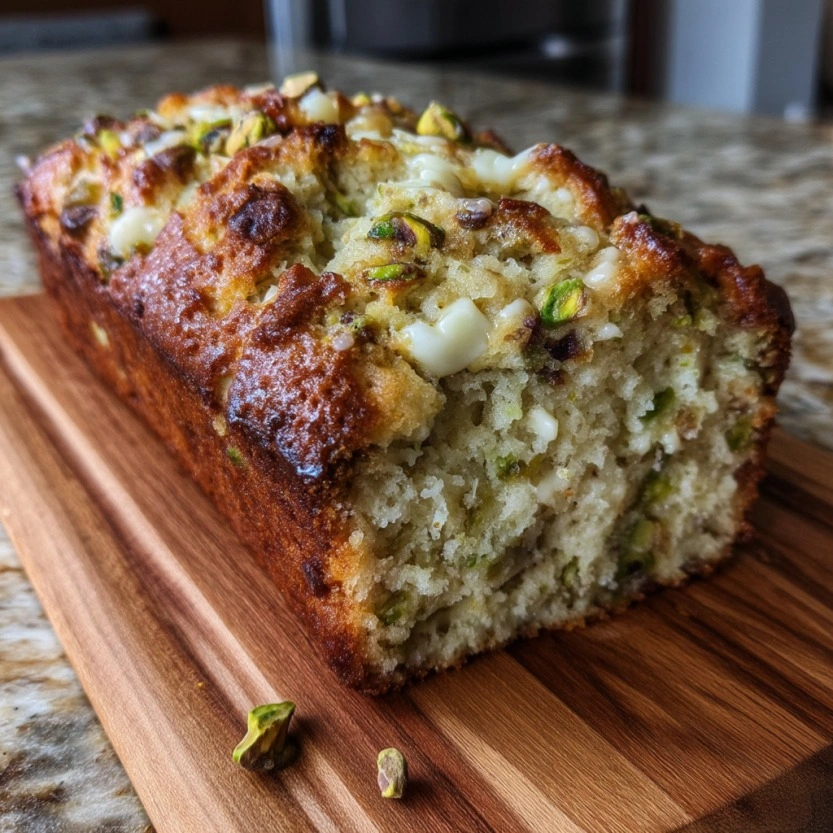 Pistachio Ricotta Blondie Loaf
