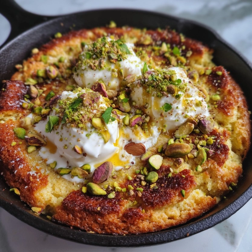 Pistachio Ricotta Breakfast Cookie Skillet