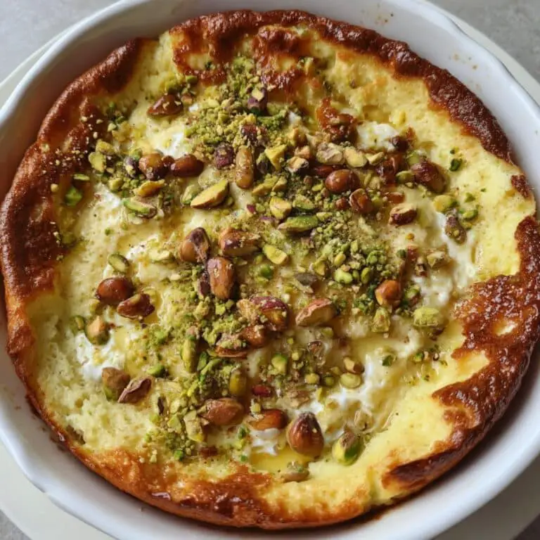 Grandma’s Easy Pistachio-Honey Ricotta Pancake Bake