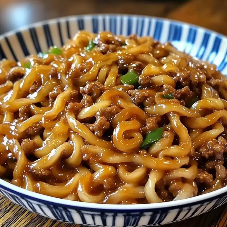 Mongolian Noodles with Ground Beef
