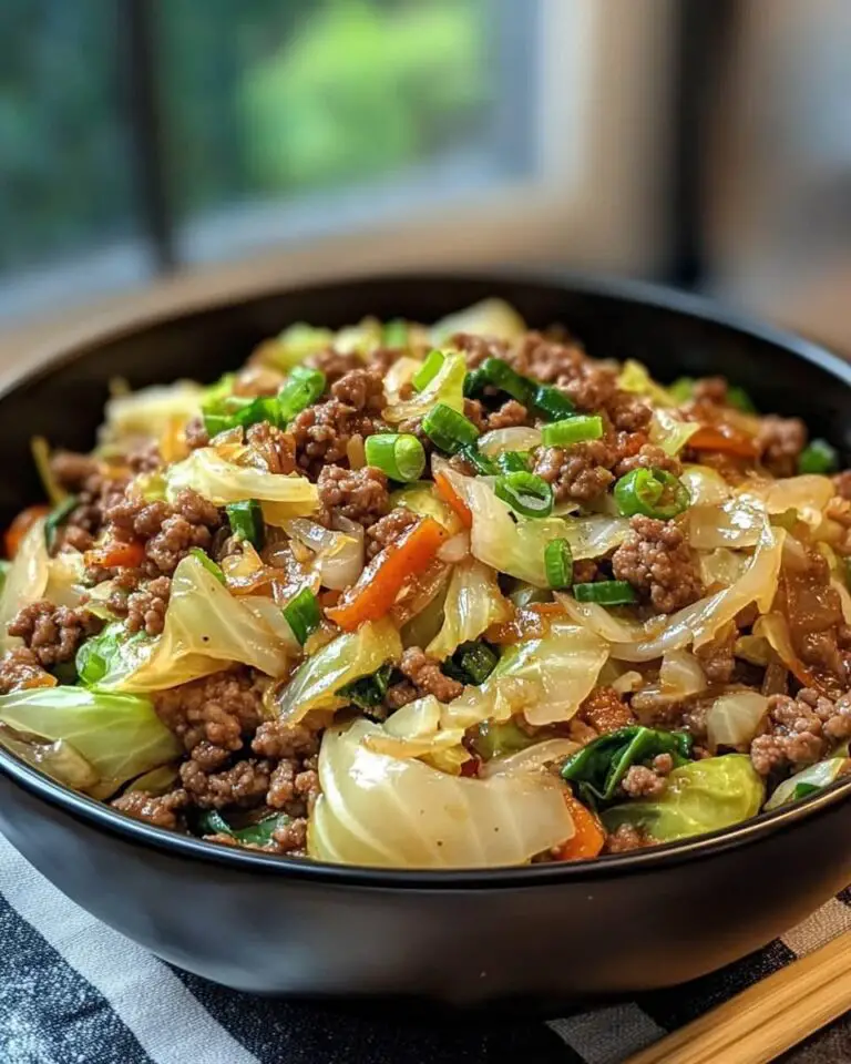 Low-Carb Chinese Ground Beef Stir Fry with Savory Cabbage
