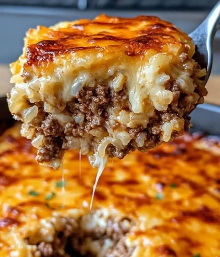 Cheesy Ground Beef and Rice Casserole Recipe