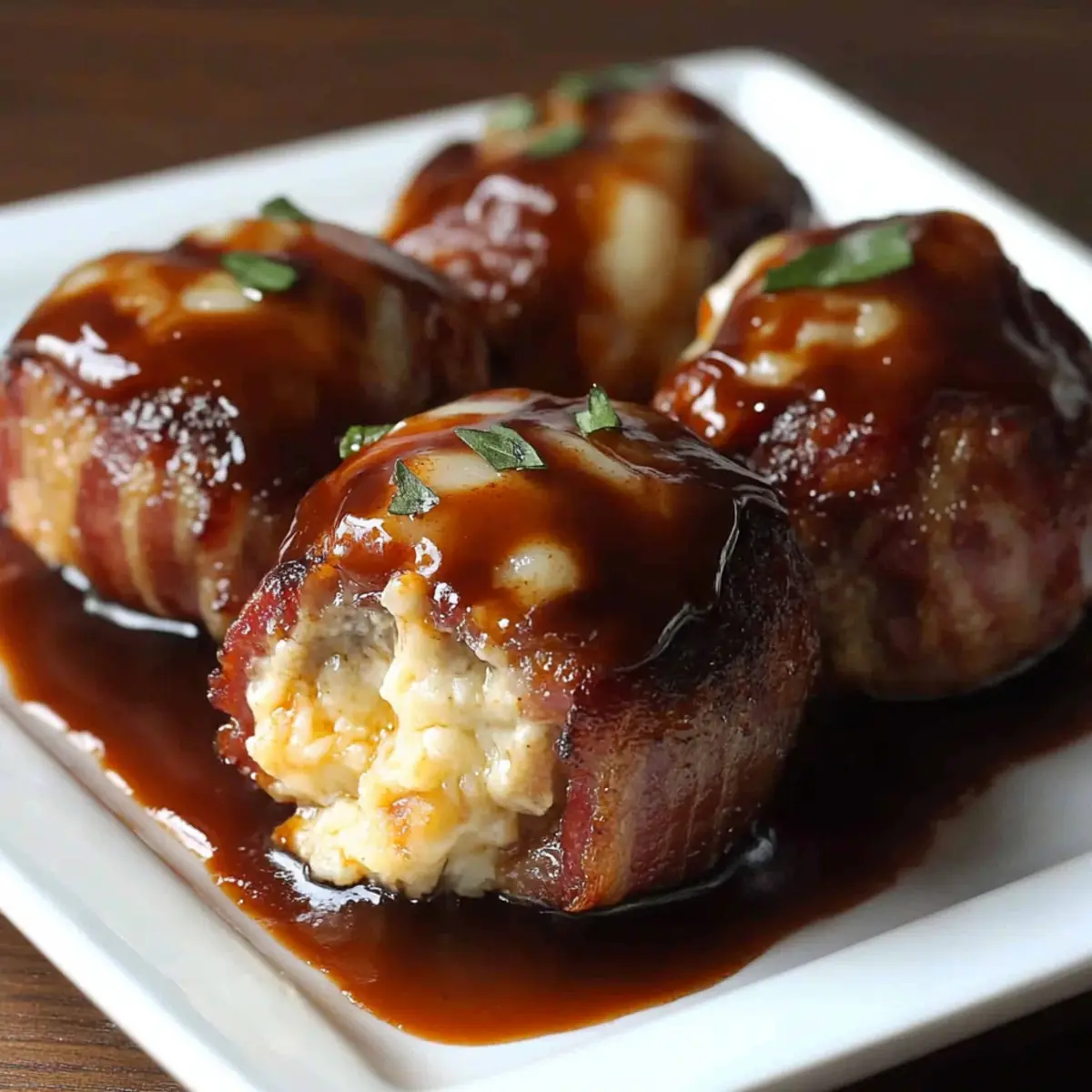 Cheddar-Stuffed BBQ Bacon Bombs